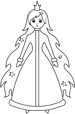 Christmas Princess Coloring Page